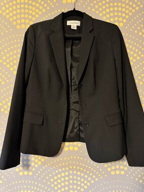 Vintage Calvin Klein Black Wool Blend Minimalist Blazer (2004)